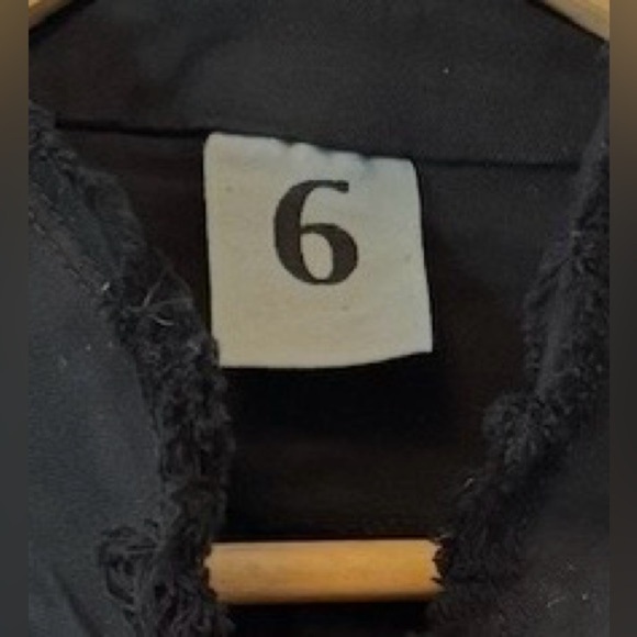 No. 6 lghtwght blk denim military jkt w rounded bk hm & frnge SZ L Sgt Peppers - Picture 6 of 9